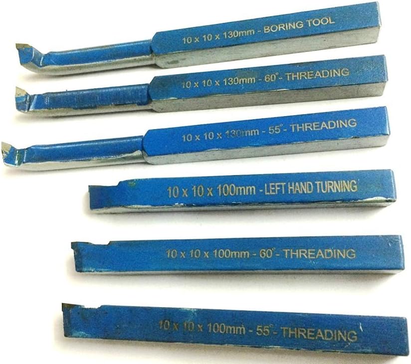 Assorts's Carbide Brazed Tool Set Of 6 Pcs For Lathe Machine- Metal Turning, Threading & Boring Engineering Hobbyists Machinists Tools (8 mm X 8 mm Square Shank)