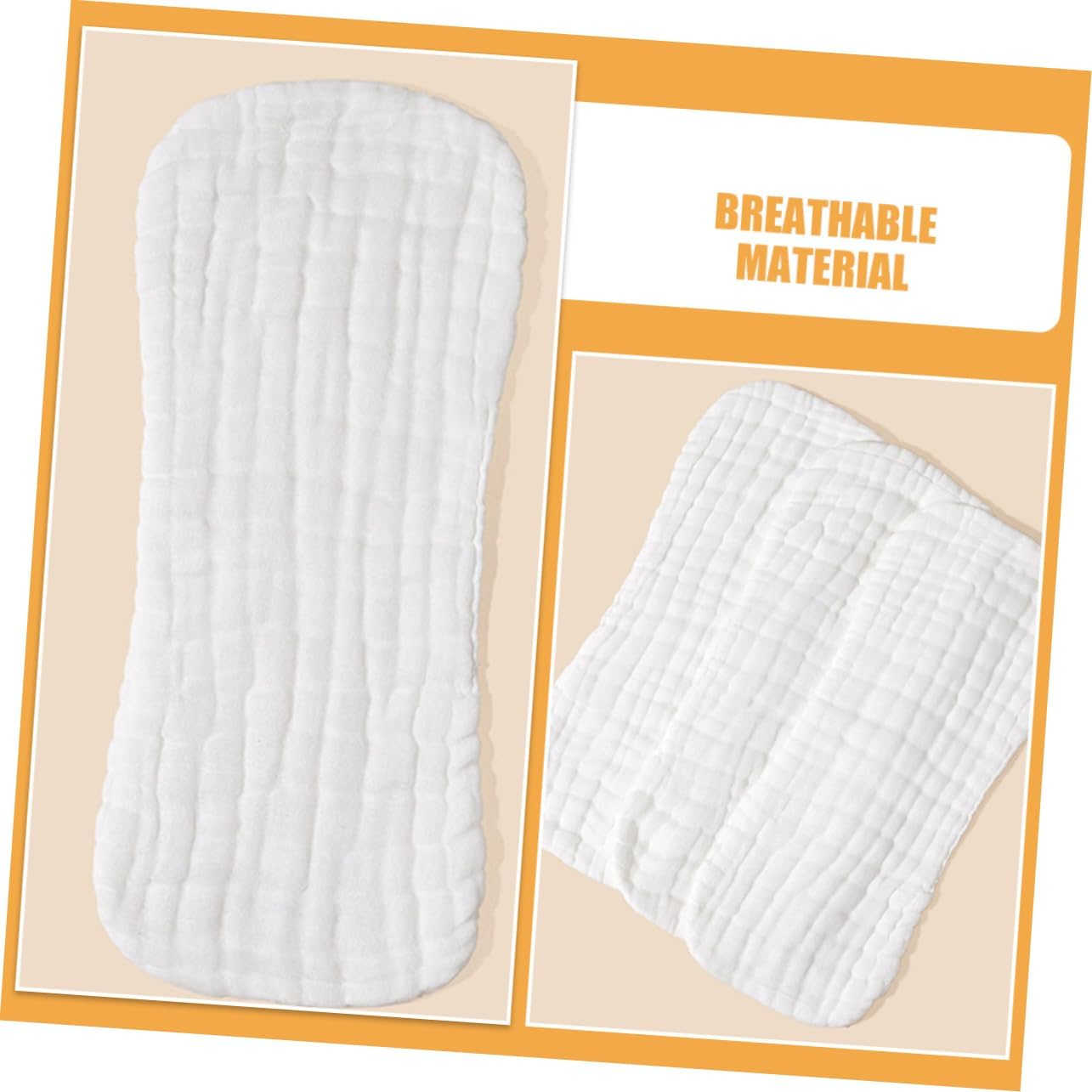 5pcs Reusable Cloth Diaper Liners for Newborns Soft Cotton Absorbent Burp Cloths Breathable Design for Boy Girl Months
