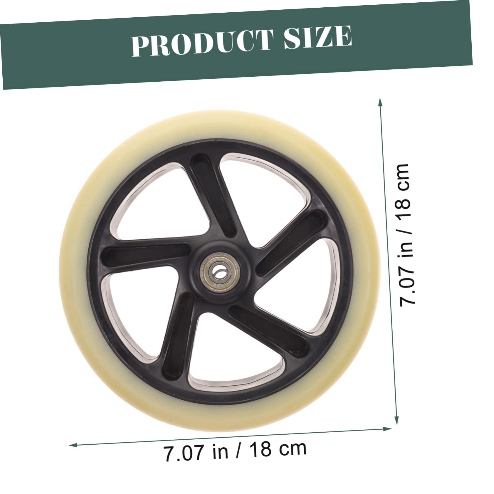 BESPORTBLE 2Pcs Non Skid PU Scooter Wheels with Bearings Durable Replacement Skateboard Wheels for Smooth Skating Experience and Enhanced Performance