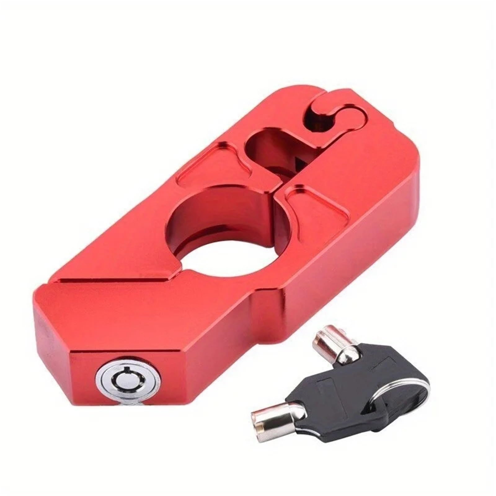 Motorcycle Handlebar Lock Outdoor Safety Locks Motorcycle Handlebar Grip Street Security It Scooter Dirt Bikes Auto Helmet Lock Motorcycle Disc Lock(Red)