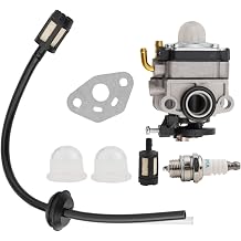 Lawn Mower Carburetor with Fuel Line Gasket Kit for Gardenline 25CC 1E34F Brush Cutter H129-1C1 Replacement for Outdoor Power Equipment Accessory
