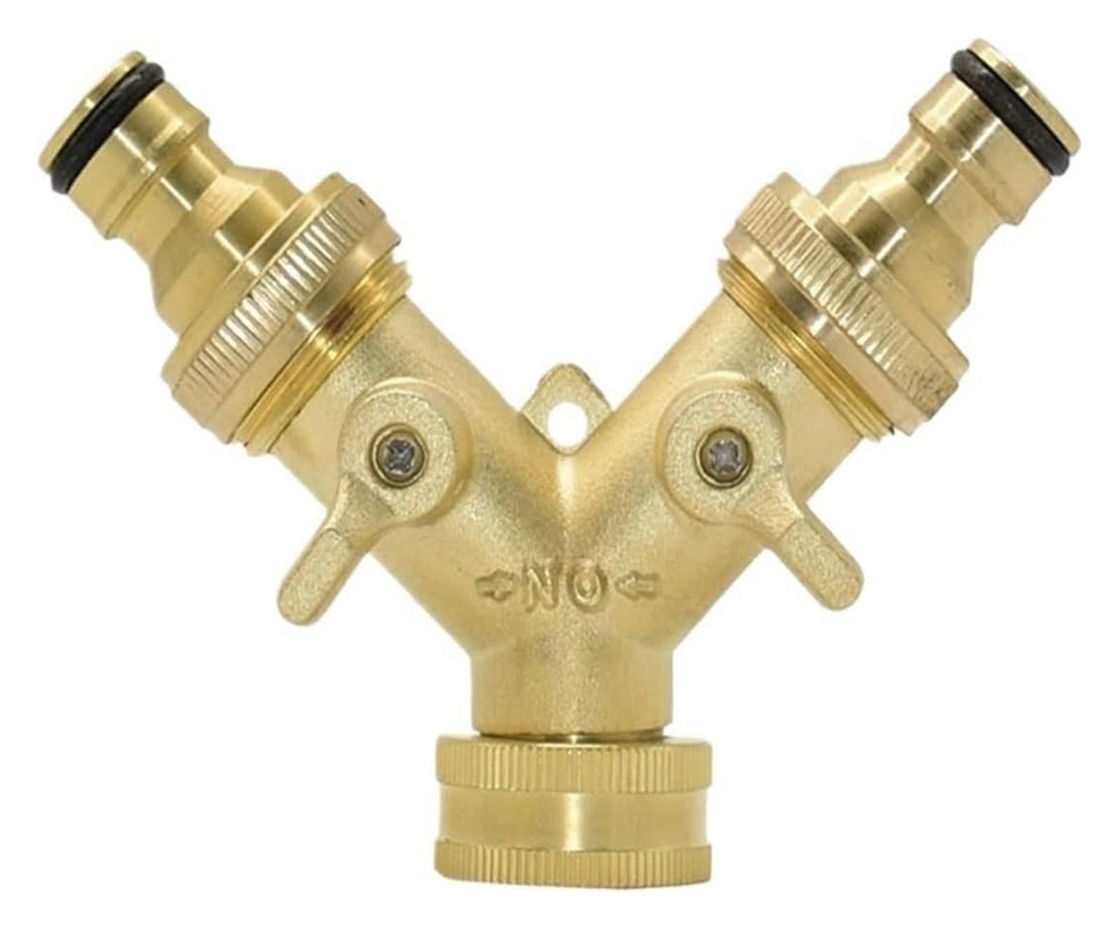 Faucet Hose Splitter, Brass 3/4inch Double Hose Water Connector 2/4-Way Tap Y-Type Yellow for Outdoor Faucet(Yellow B)