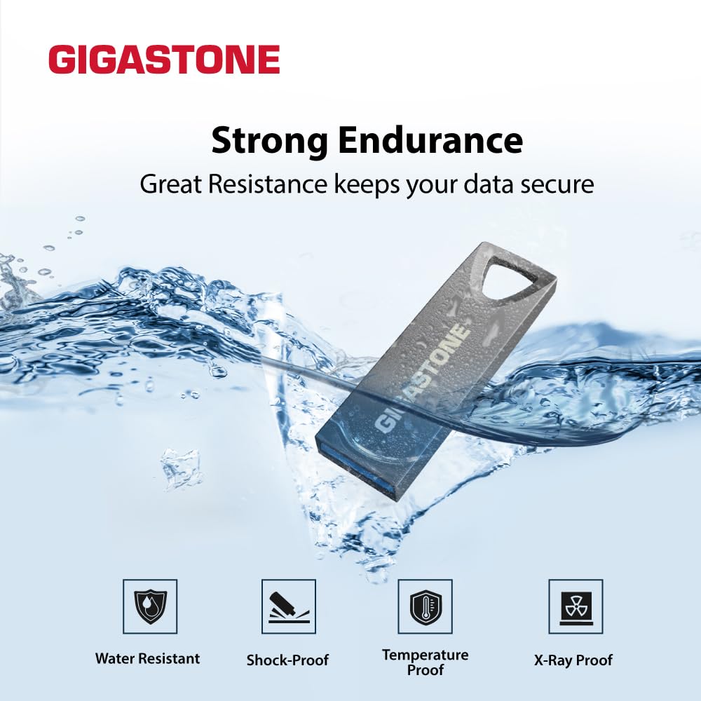 【GIGASTONE】 USB 32GB Pack de 5, Z70 USB 3.2 Gen 1 Flash Drive, Confiable para PC y Mac, Metal Impermeable, Mini y Robusto, Compatible con Interfaz USB 2.0 / USB 3.0 / USB 3.1