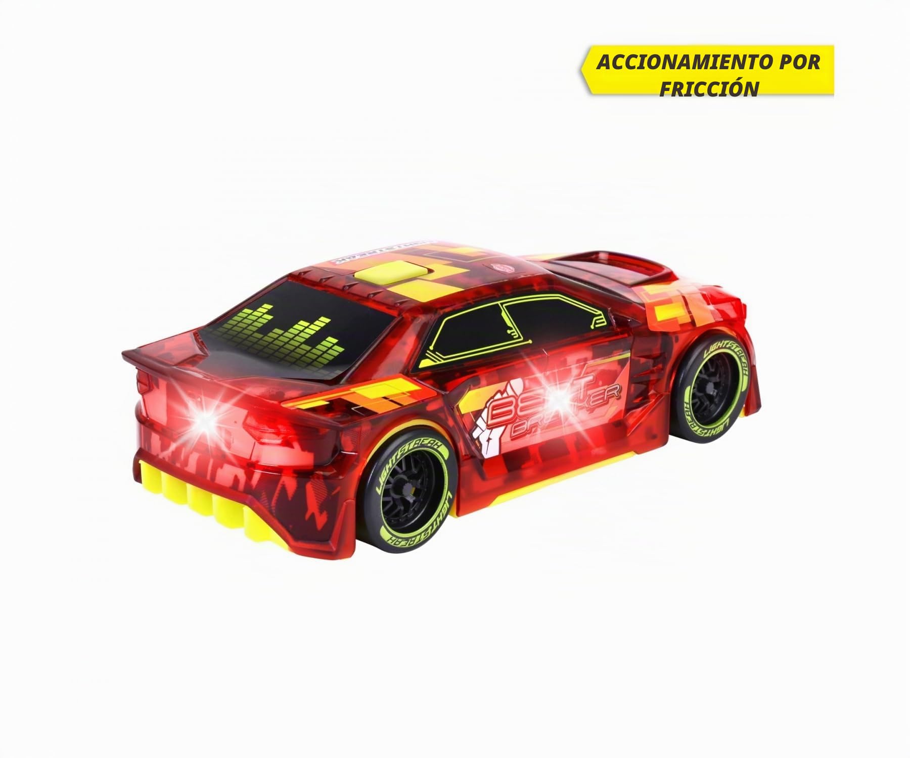 Dickie Toys - Coche de Juguete Beat Breaker, Luces Intermitentes, Música, Coche Streets N BEATZ, Motor de Fricción, 20cm, Incluye Pilas, para Niños Niñas a Partir de 3 años (203763010)