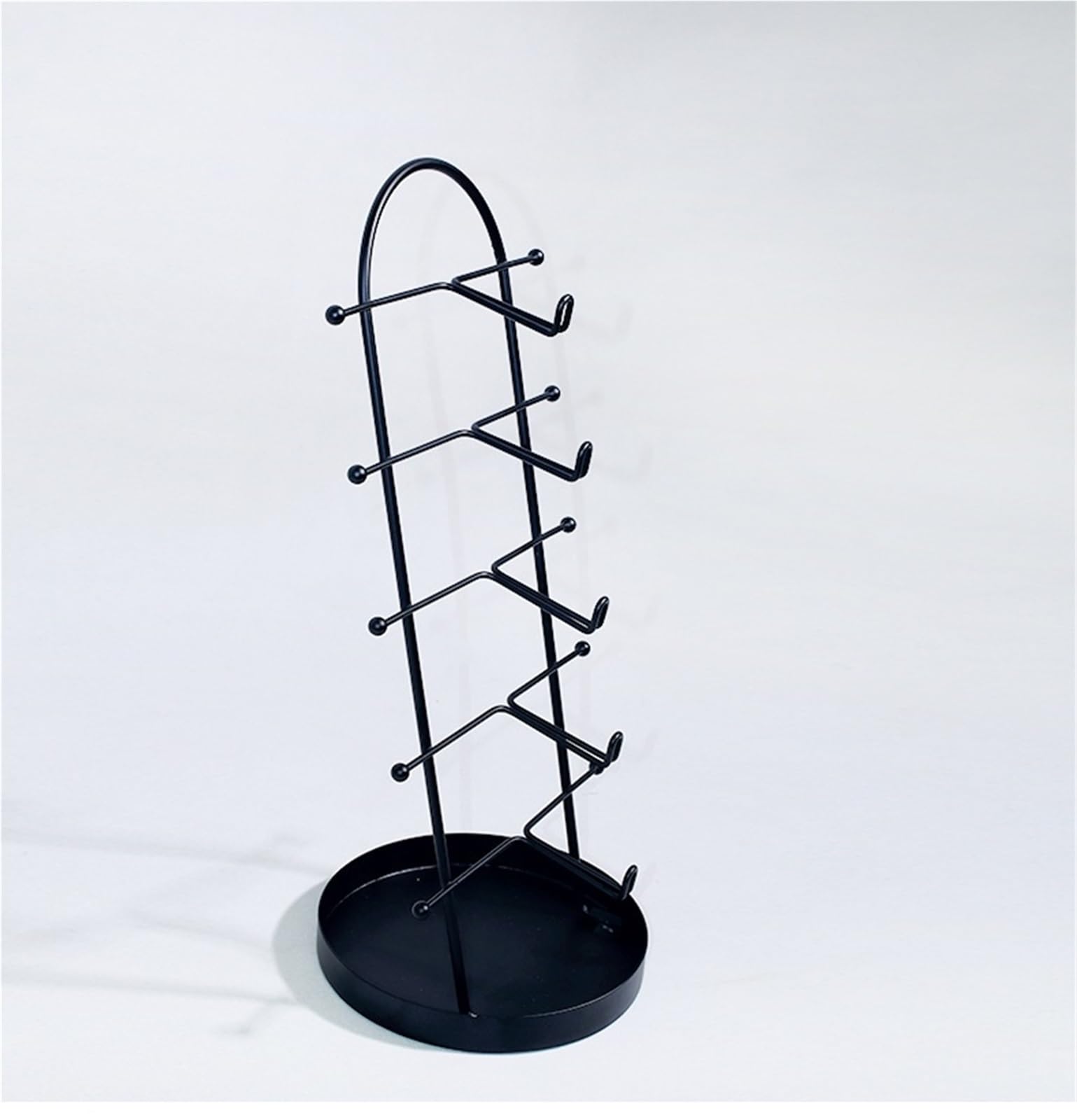 Brillen Organizer Moderner 5-stufiger Sonnenbrillenständer Aus Metall, Schmuckringhalter Brillenaufbewahrung(Black)
