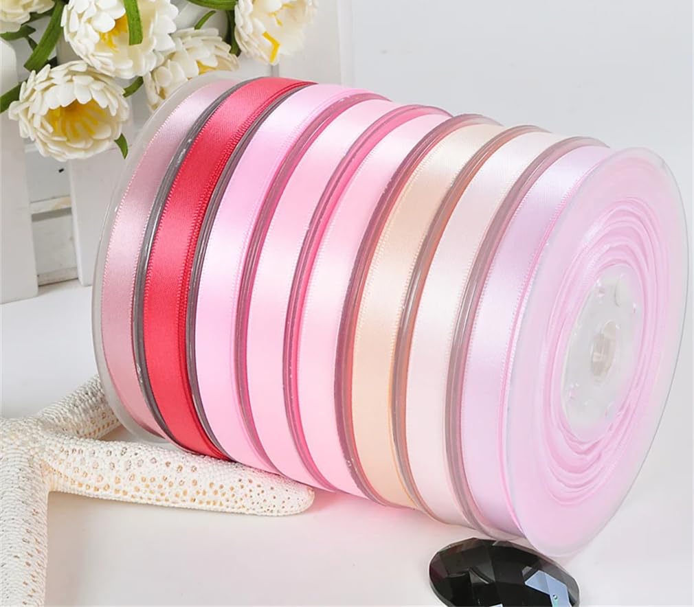 Cinta de satén de una sola cara de 100 yardas para decoración de bodas, cintas de flores hechas a mano para envolver regalos