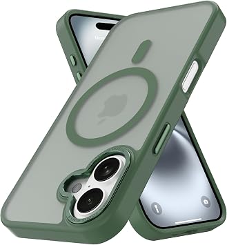 PinLiSheng Compatible iPhone 16 Case, Translucent, MagSafe Compatible, Built-in Magnet, Cover, US Military MIL Standard, Shockproof, Matte, No Yellowing, Strap Hole, Compatible with Wireless Charging