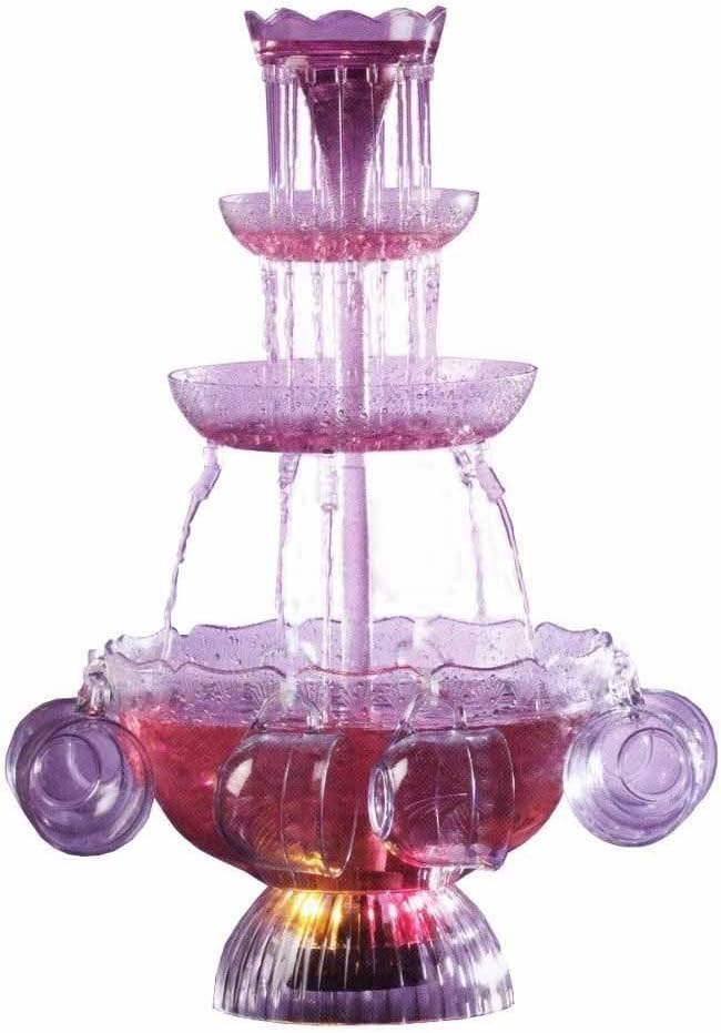 Illuminating Drinks Cocktail Fountain with 8 serving glasses