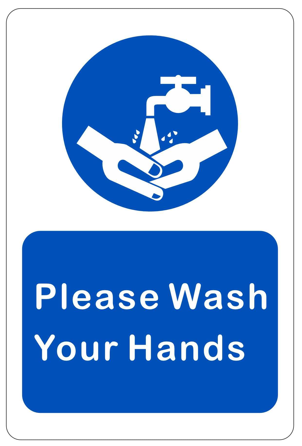 Customcard Ltd Please wash your hands aluminium sign–high quality, white aluminium with tape on the back (2)