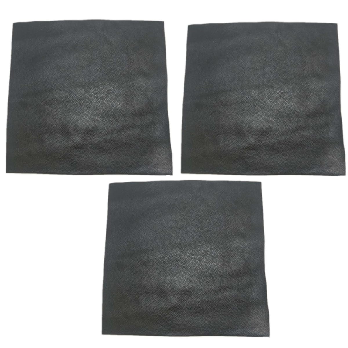 Bioristar Natural Grain Cowside Leather 3 Pack 7.8" X 7.8" Black Genuine Leather Pieces for Leather Work 1.5-1.8MM Thick Tooling Leather Square Leather Scraps for Crafts Sewing (3 Pack 7.8" X 7.8")