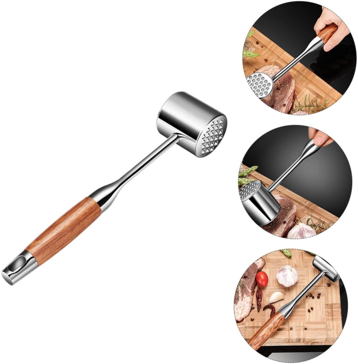 KICHOUSE 1pc Meat Tenderizer Hammer with Comfortable Handle for Easy Use Versatile Tool for Loosening Meat Fibers Crushing Garlic Nuts More