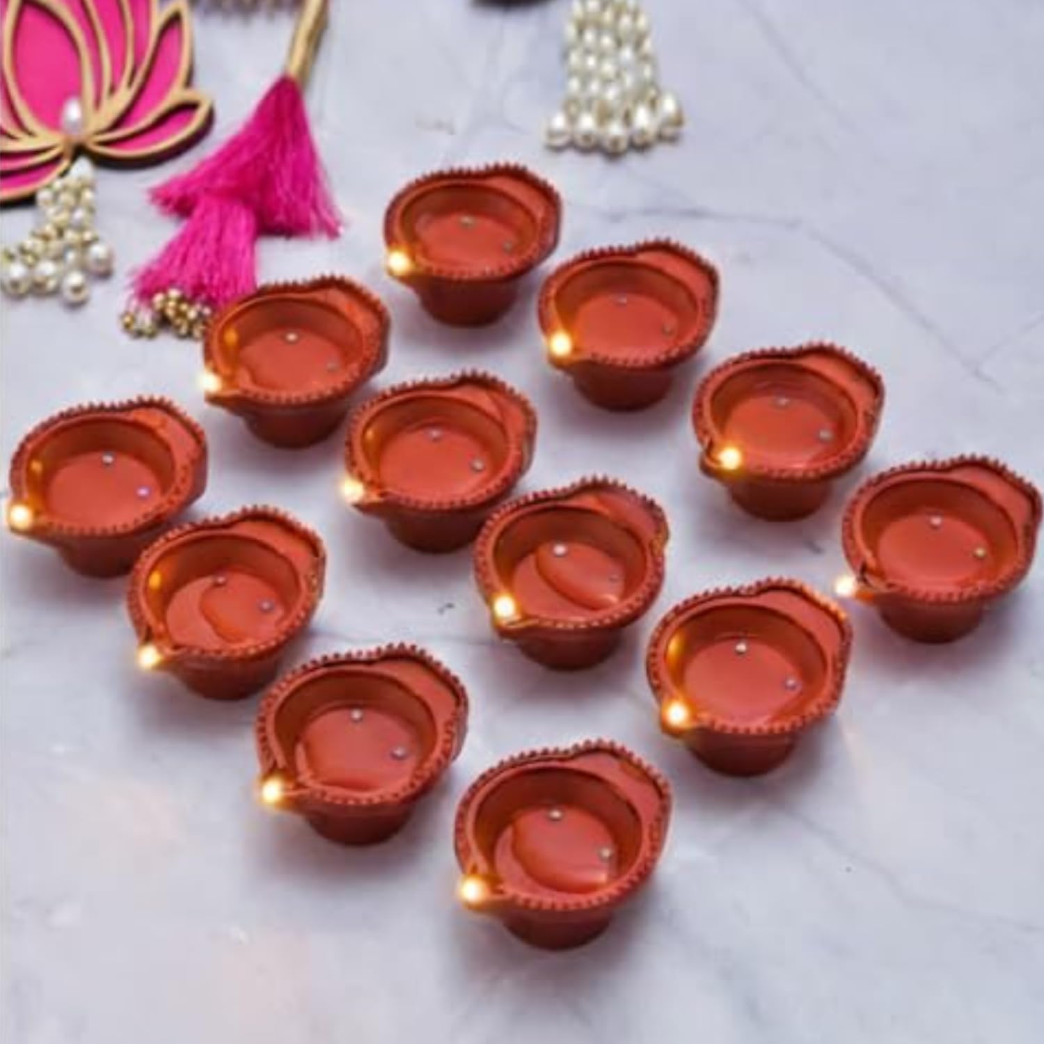 Bindian Water Sensor LED Candles | Flameless Decorative Candles with Replaceable Batteries | Smokeless, Safe & Reusable Festival Decoration Lamps (Pack of 18)-image-45