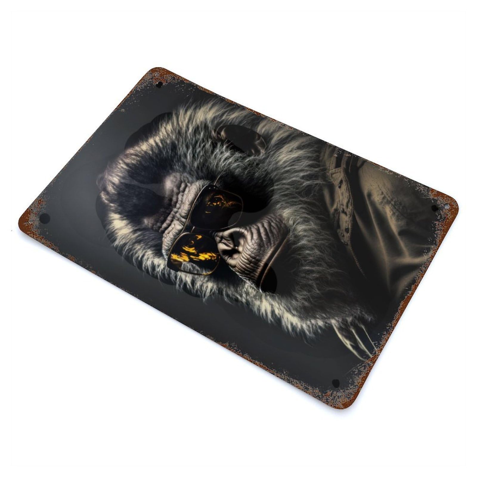 The Shady Ape Distressed Metal Wall Sign 11.8"x7.9", for Farmhouse, Kitchen And Entryway Decor, Rustic Home Decor