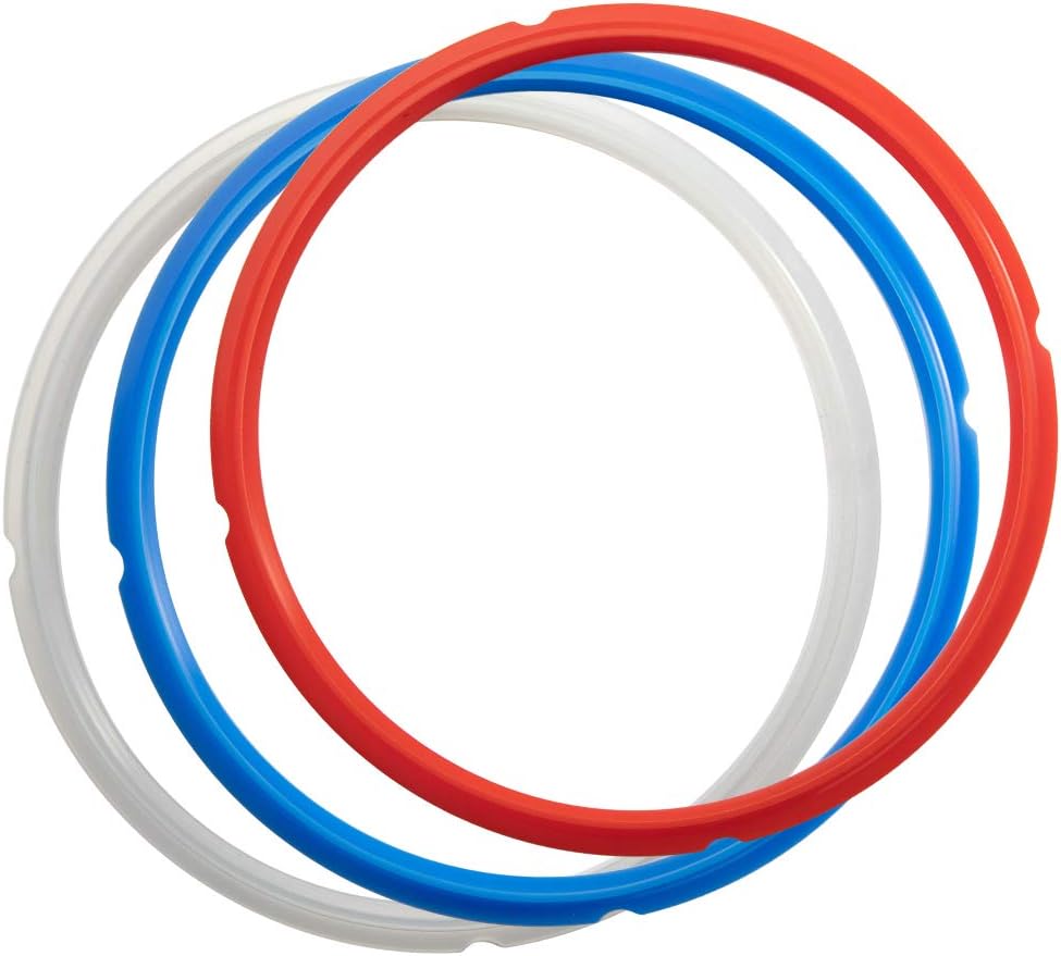 Sealing Ring Compatible with Ninja Foodi 5 Quart 6.5 Quart and 8 Quart Silicone Gasket Accessories Rubber Sealer Replacement for Pressure Cooker and Air Fryer, Pack of 3