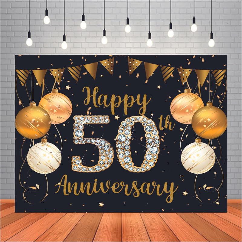 Party Baazaar Happy 50th Anniversary Backdrop | Banner for Anniversary Decoration (Pack of 1, Multicolor, Size: 5x4 Feet)-picture-28