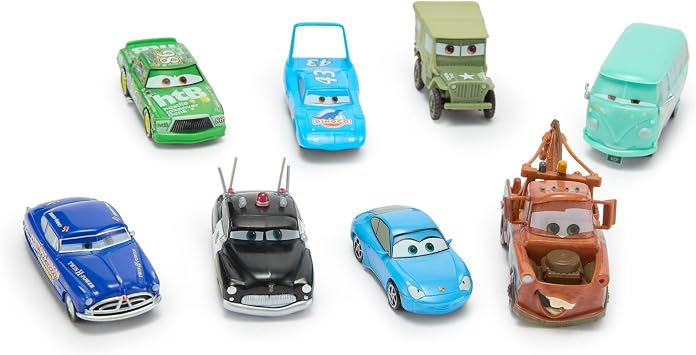 Disney Store Official Cars Mega Figure Set - 17 Fully Sculpted Figurines - Includes Lightning McQueen, Mater, Sarge, More - Perfect Cars Gift Set for Fans of Toy Figures & Playsets