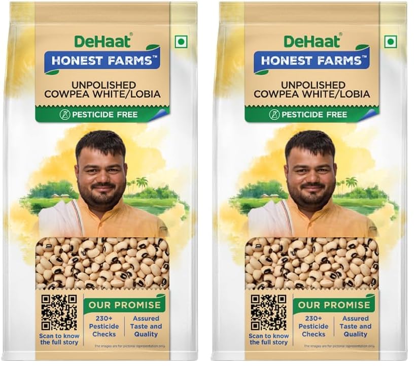 Image of DeHaat Honest Farms Pesticide Free Lobia (Cow Pea White) 1 Kg. (Pack of 2)