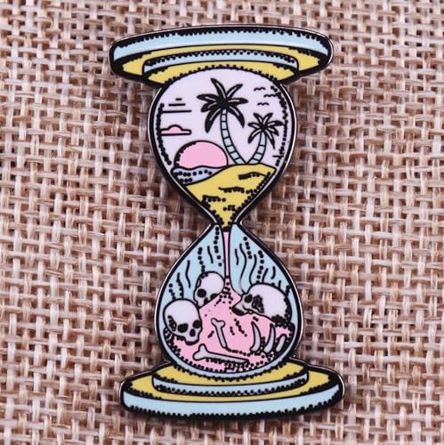 Pin de reloj de arena de esmalte para personalizar ropa aburrida 2