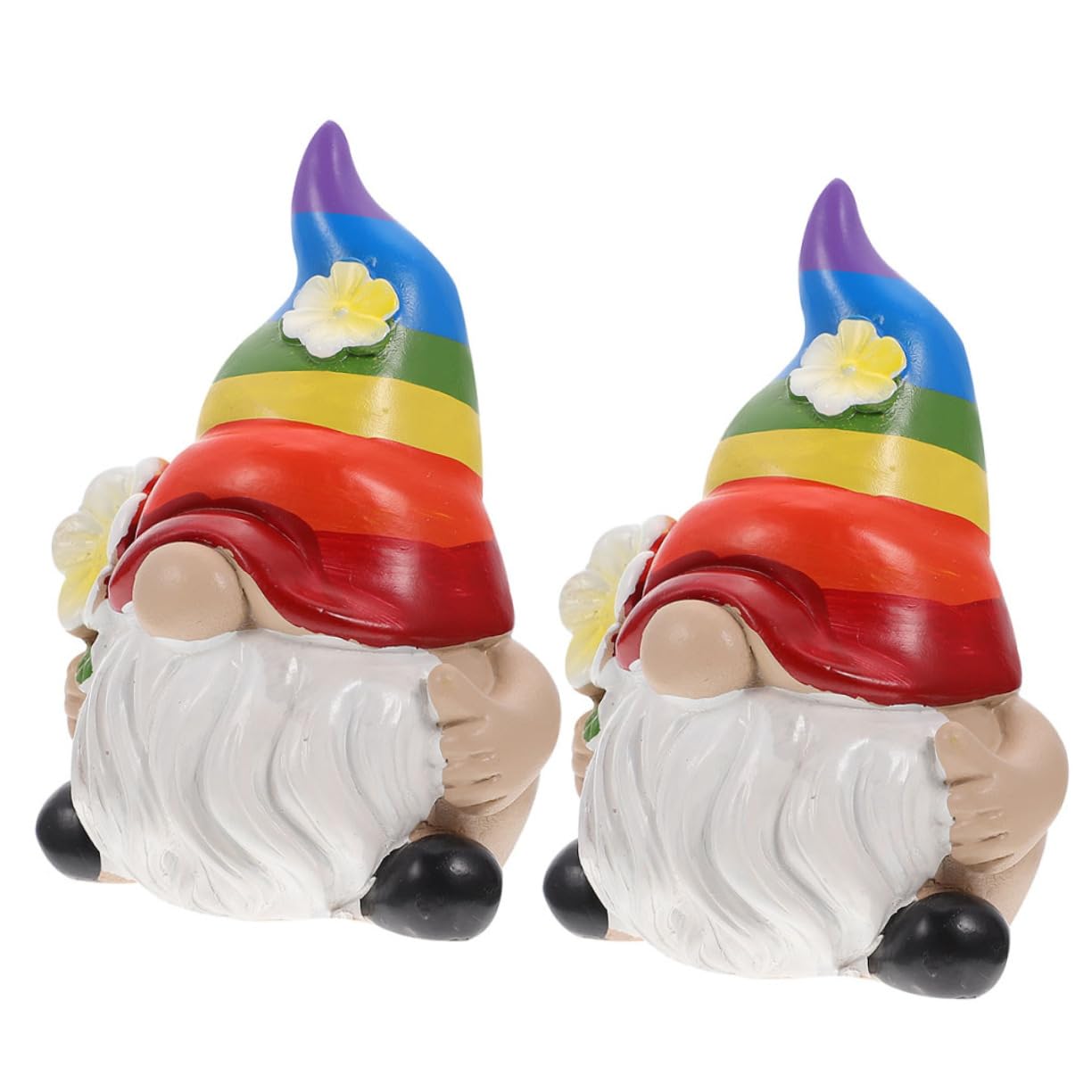Toyvian 4 Sätze Gartenzwerge Figuren Deko Für Garten Handgefertigte Harzstatue Geschenkidee Für Gartenliebhaber Und Tragbar Für Außenbereich 2 Stück * 4