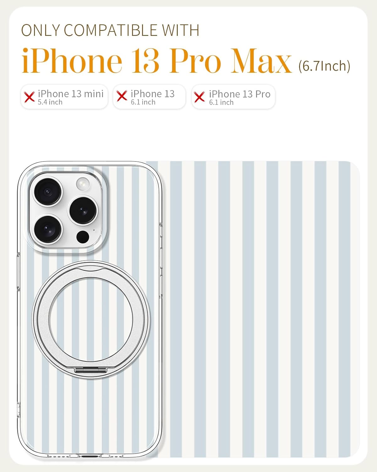 Loheckle for iPhone 13 Pro Max Case with Stand- Compatible with MagSafe Women Girls Cute Girly Aesthetic Unique Design Soft TPU Magnetic Ring Phone Cover for Apple 13 Promax, Stripes - Image 2