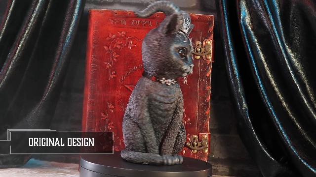 Nemesis Now Large Pawzuph Horned Occult Cat Figurine, Black, 26.5