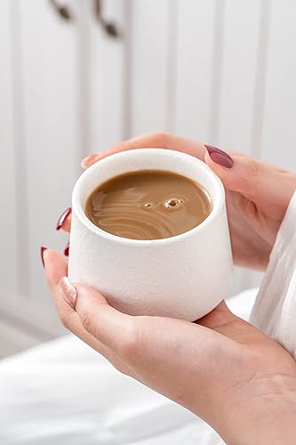 Miniatura 9 de SYJAN HOME Juego de tazas de té de cerámica, tazas de café pequeñas de 6.5 onzas para capuchino, café con leche, tazas de té sin mango, tazas de