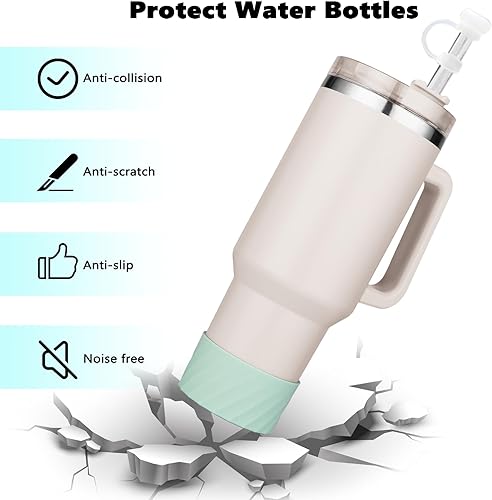 Miniatura 4 de Kit de funda protectora de silicona multifuncional para Stanley, incluye un sello a prueba de fugas de 3 piezas y un kit de fondo de botella