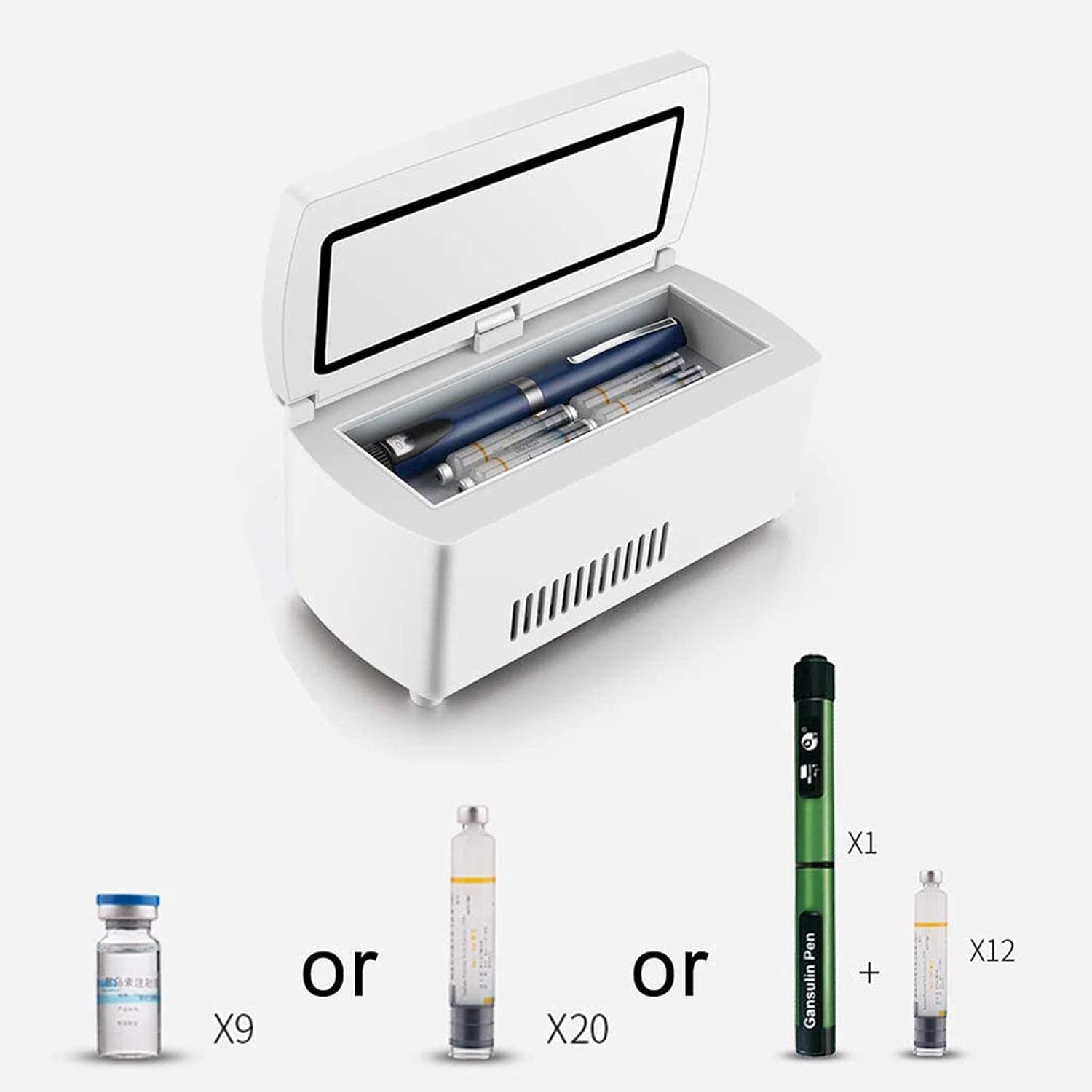 Insulin Cooler Travel Case,Portable Insulin Cooler Refrigerated Box,Electric Cooler Portable Travel Box Thermostat 2-8 Degrees with LED Display,for Travel,Car Medicine Refrigerator