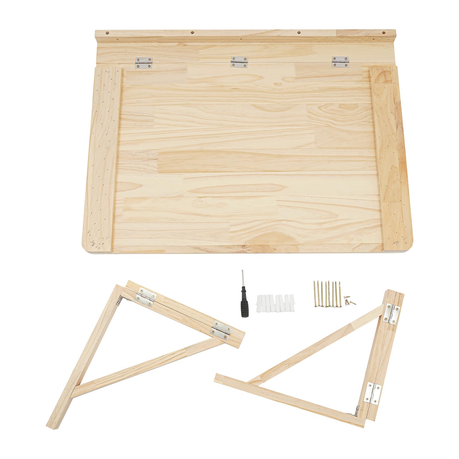 Tavolo Pieghevole a Parete - Scrivania a ribalta in Legno di Pino da 80 cm, scrivania a Parete salvaspazio per Piccoli Ambienti, mensola Galleggiante Rustica per Piccoli spazi, Cucina, lavan