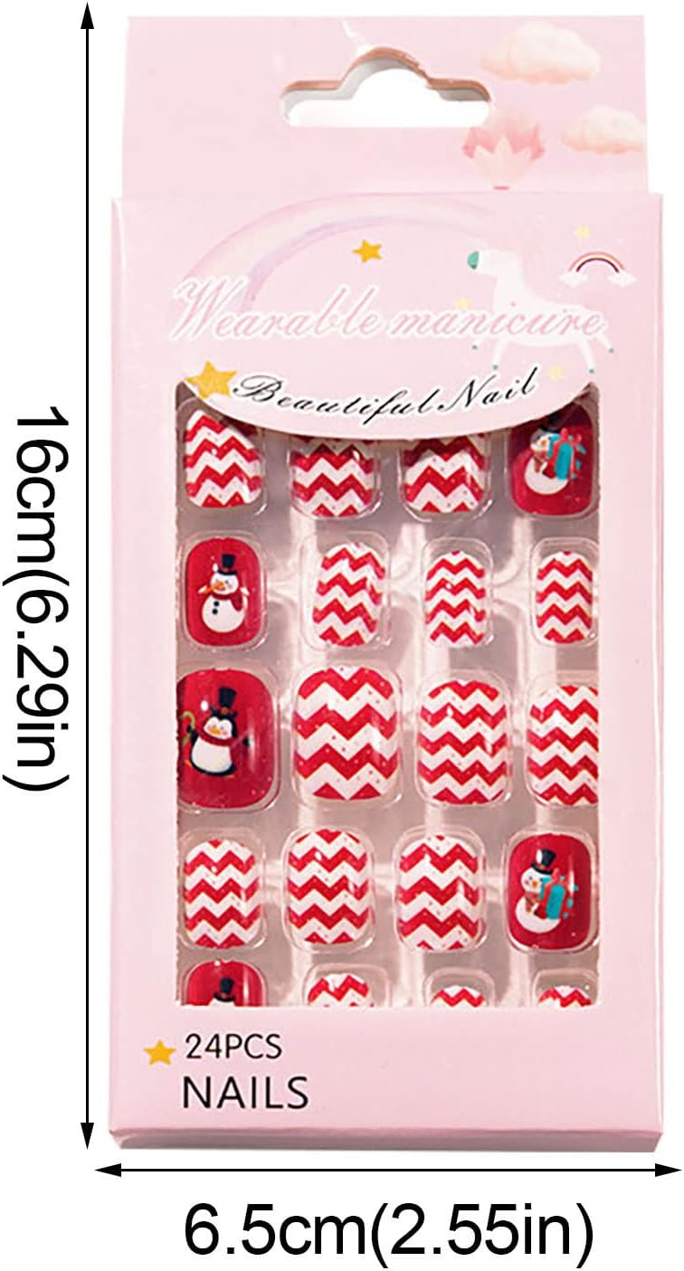 in Patch A Nail 24pc Wearable Nail Pack Cute Nail Christmas Children's Patch Children's False Nails : Beauty & Personal Care