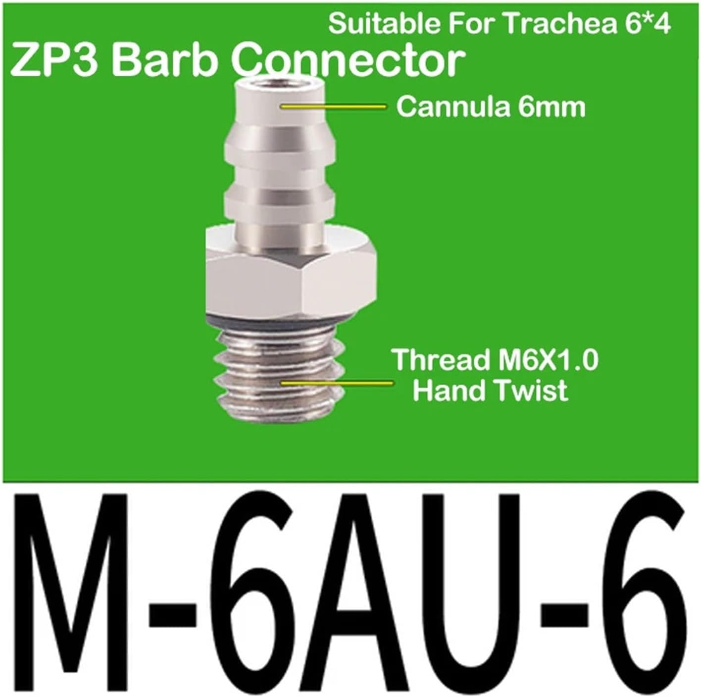 Pneumatic Joints Quick-Screw Joints ZP3 Barb Joints M-3/4/5/6AU/AUL-3/4/6 Hand-Tightening 1Pcs(M-6AU-6)