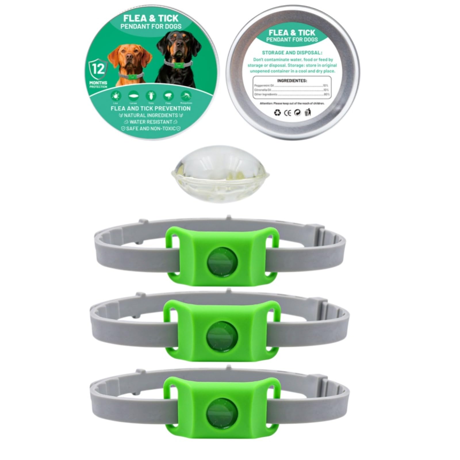 Fell-Freund TickGuard Clip – Gegen Zecken Und Flöhe, Repellent-Hänger, 100% Natürliche Inhaltsstoffe (Grün,3 Stück)