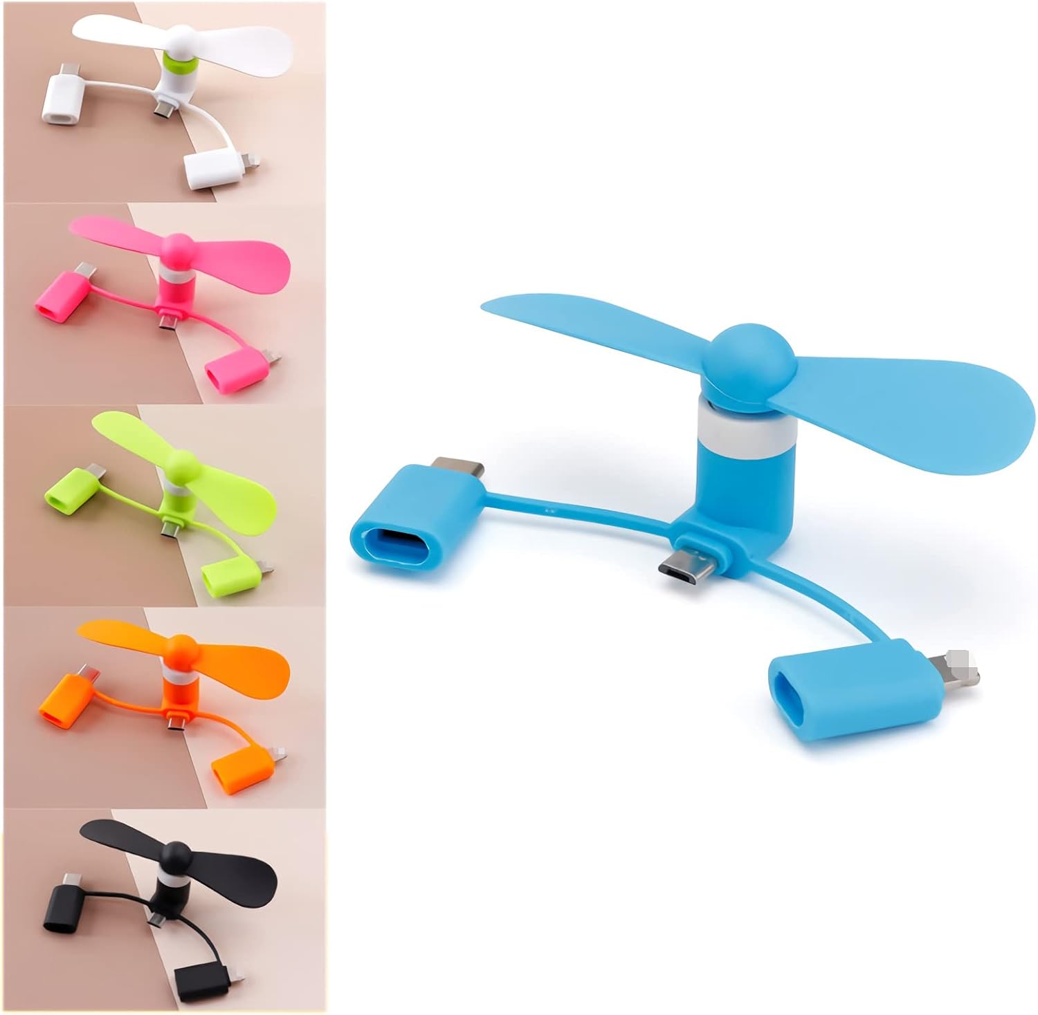 MIMIRACLE Mini Cellphone Fan Portable Mobile Phone Fan Compatible with iPhone Cell Phone Summer Accessories (6 Pack)