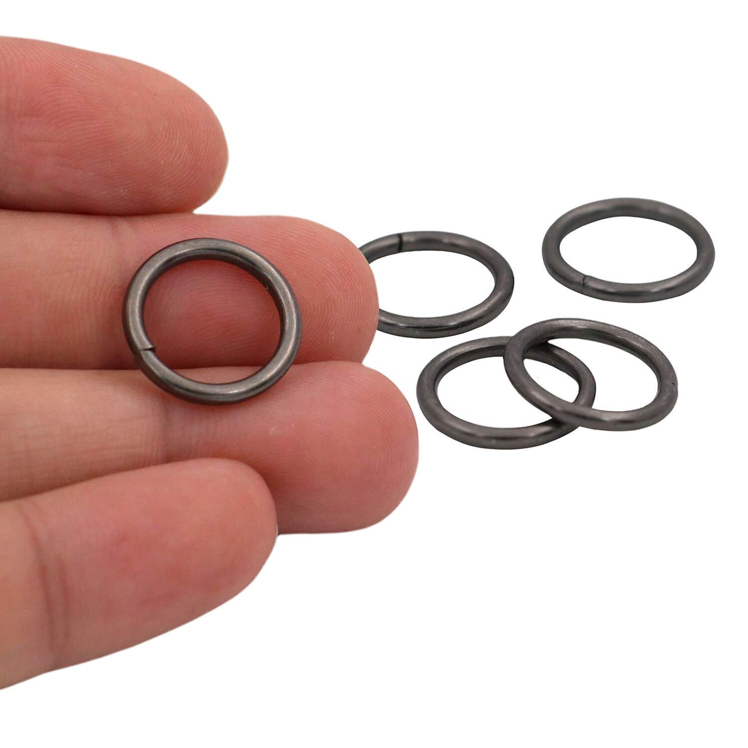 BIKICOCO 1/2'' Metal O-Ring Buckle Connector Round Loops Non Welded for Bags Webbing Purse and Belt Straps Gunmetal, Pack of 150 - Image 3