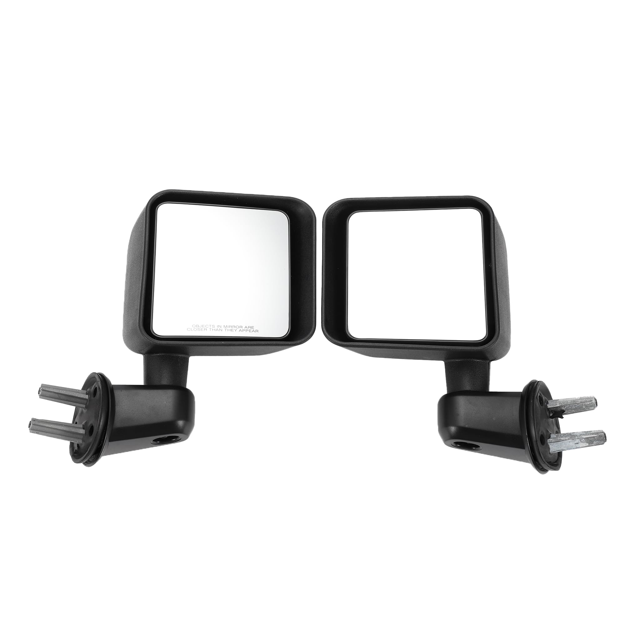 Motoforti Lusterko boczne do holowania, ręcznie składane lusterka do przyczepy, do Jeep Wrangler 2007-2017, tworzywo sztuczne ABS, czarne, 1 zestaw