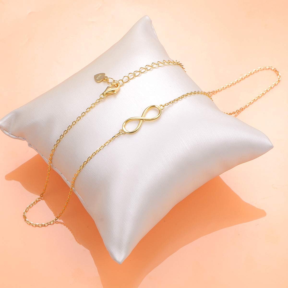 DAOCHONG S925 Sterling Silver 18k Gold-Plated Infinity Choker Short Dainty Necklace for Women Jewelry - Image 4