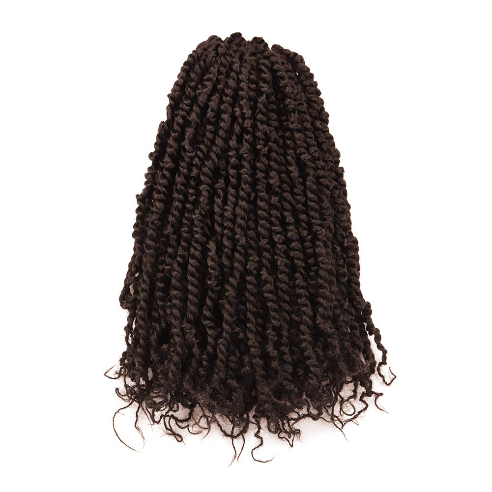 TIANA PASSION TWIST14 inch Hair Pre-twisted Hair 7 Packs Crochet Hair Pre-looped Short Braids Hair Ombre Hair Extensions (14"7Pcs, #4)