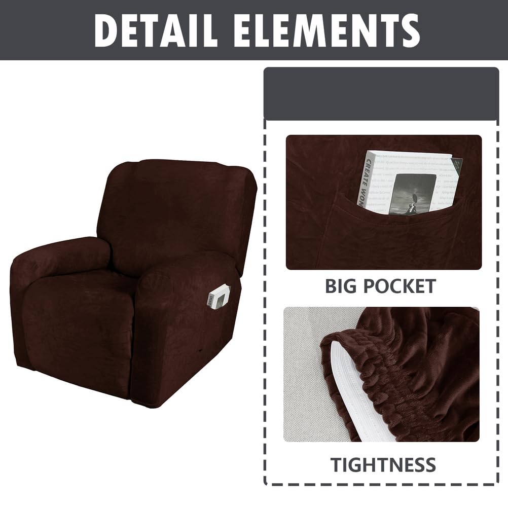Copridivano reclinabile a 3 posti, morbido, lavabile, con tasche, per chaise longue e chaise longue, impermeabile, ideale per proprietari di casa e animali domestici