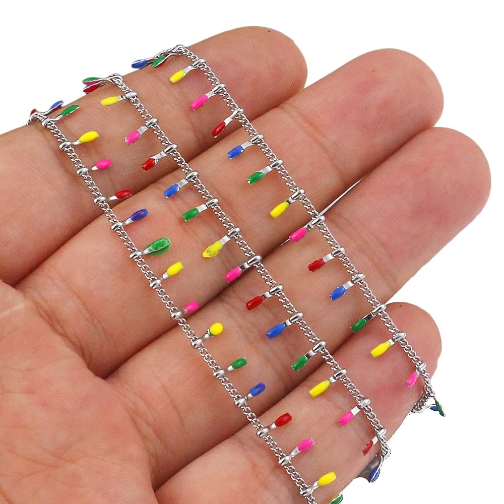 Chaîne en émail soudée à la main pour fabriquer vos bijoux d'été personnalisés en acier
