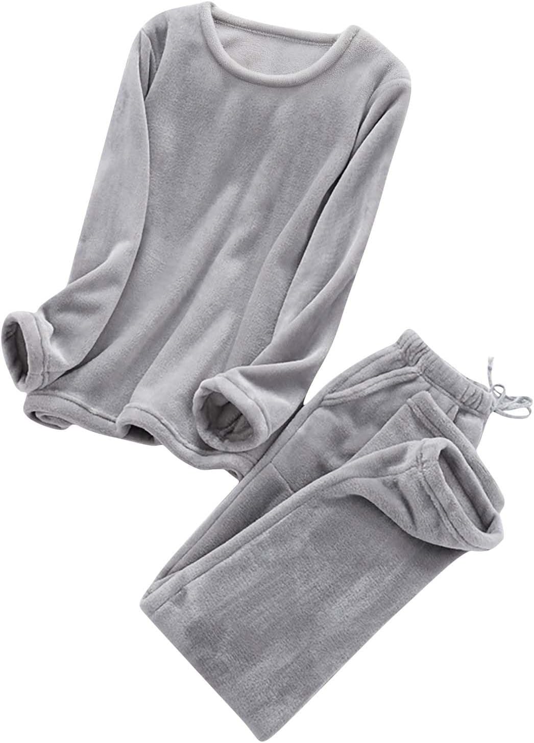 Flannel Pajamas for Women Set Cozy Loungewear Winter Pajamas Sherpa Fleece Pajama Sleepwear Flannel Pajama Sets