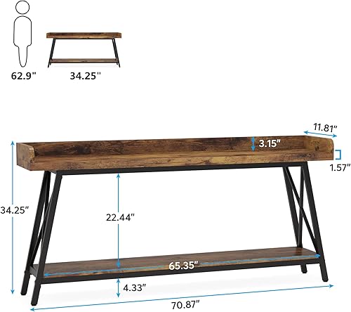 Miniatura 3 de LITTLE TREE Mesa consola de 70.9 pulgadas de largo detrás del sofá, mesa de entrada estrecha