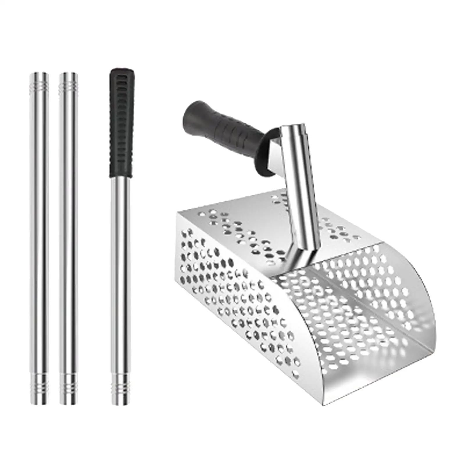 Rastrillo per pulci di sabbia Pala for la pulizia della sabbia, strumento leggero for raccogliere creature, ritrovamenti sulla spiaggia, robusto filtro for , pala da , scavo(With Rod)