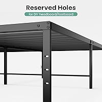 Vista 7 de Sweetcrispy Marco de cama de plataforma de tamaño individual de 18 pulgadas, marco de base de metal resistente, listones de acero resistentes sin