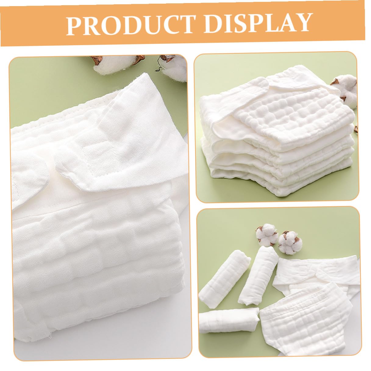 Pañales Reutilizables para Ñiño de Algodón Blanco M, 5 Piezas