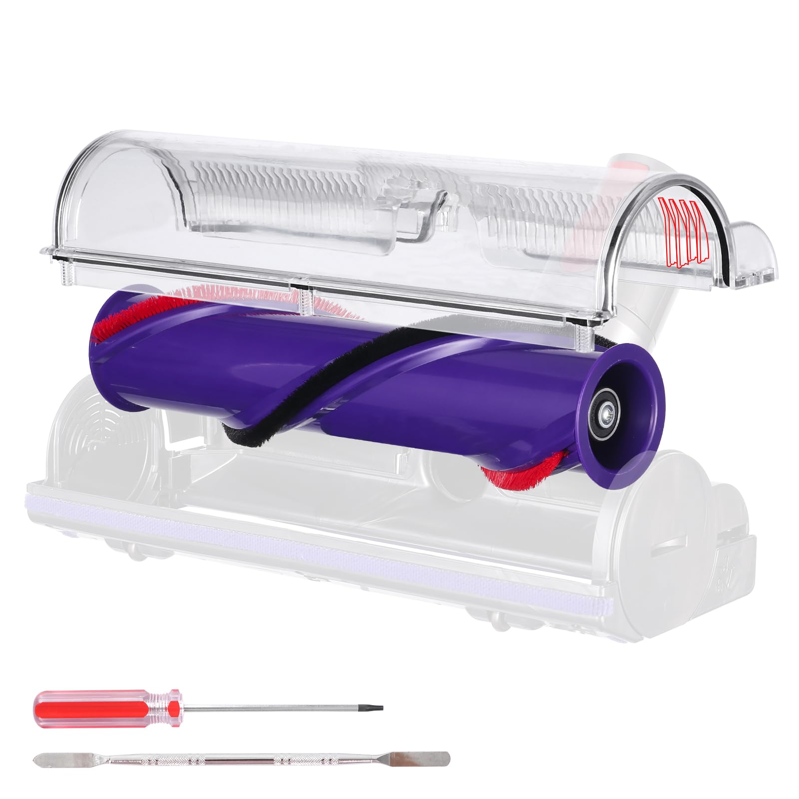 Roller Brush Bar and Foot Window Set Replacement for Dyson V10 SV12 Animal Absolute series 967483-04 967483-05 Vacuum Parts - Upgrade Quick Release Direct Drive Motorhead to Anti-Tangle Comb Head