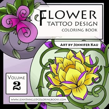 Paperback Flower Tattoo Design Coloring Book Volume 2 Book