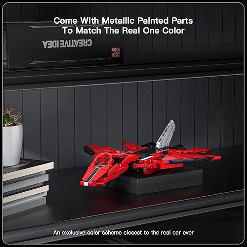 Miniatura 6 de Mould King Creative Idea 3 en 1 Ferrari 488 - Kit de construcción de automóviles deportivos de ladrillos de construcción, coches deportivos,