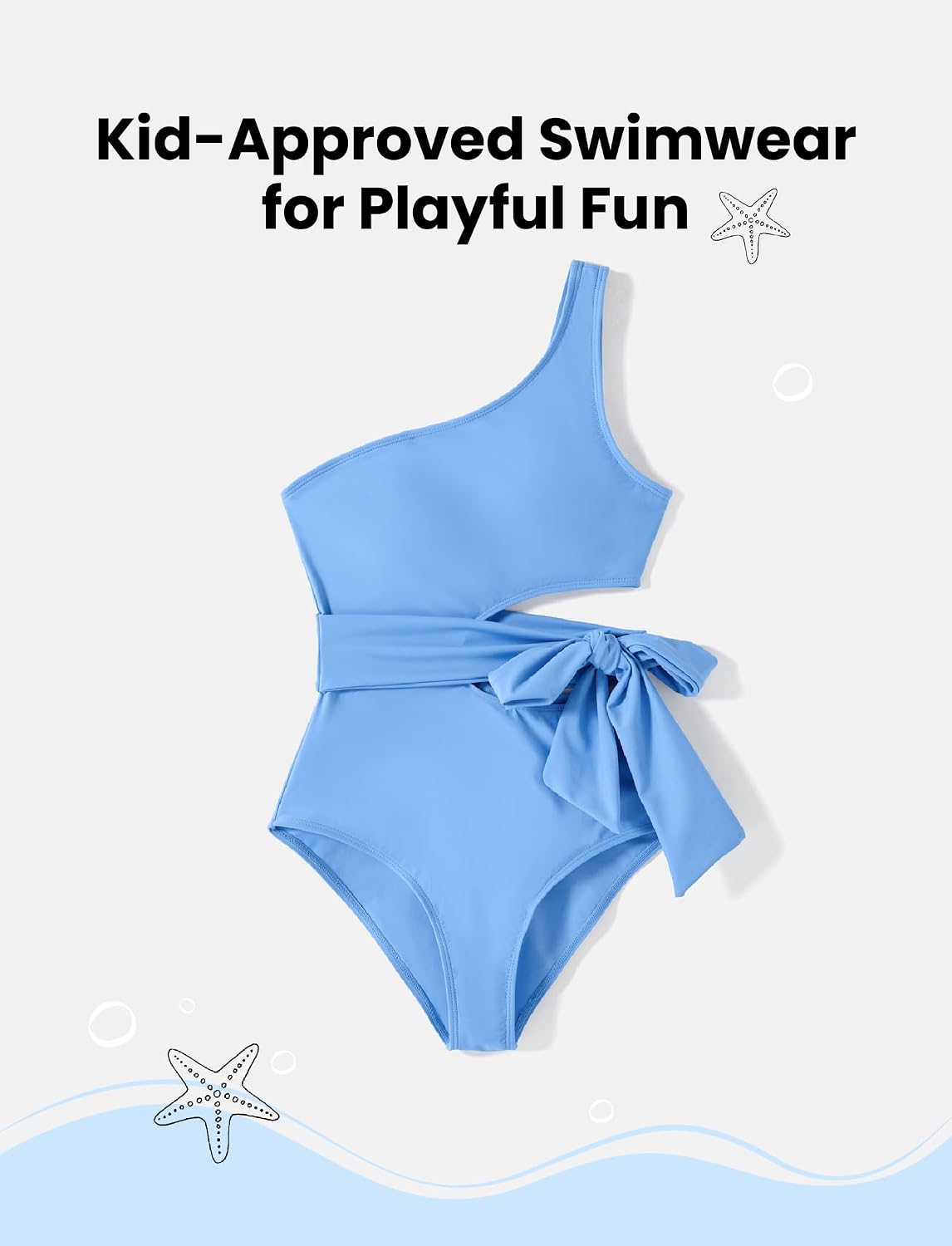 PATPAT Family Matching Swimsuits: Mommy and Me One Shoulder Colorblock Bathing Suits One Piece Swimwear Sets