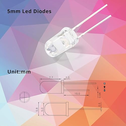 Miniatura 3 de Novelty Place 100 luces LED blancas de diodo de 0.197 pulgadas  Bombillas LED de diodo emisor de luz DC 3 V 20 mA  Kit de iluminación de componentes