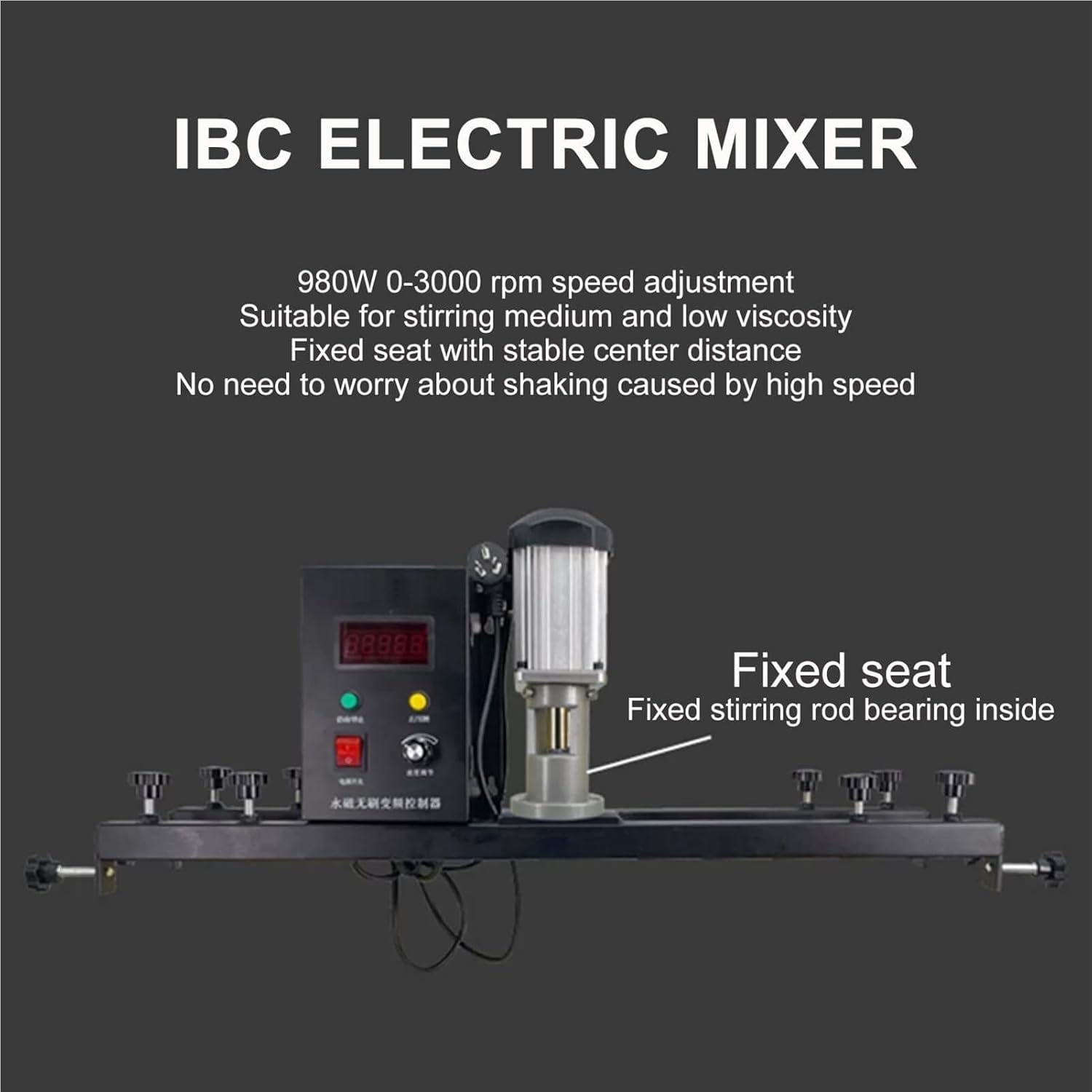 220V IBC Agitator,980W Electric Tank Mixer Machine, Commercial Paint Stirring Machine with Support Hanger,Paint Mixing Equipment(A)